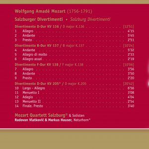 W.A.Mozart · Salzburg Divertimenti – Super Audio-CD